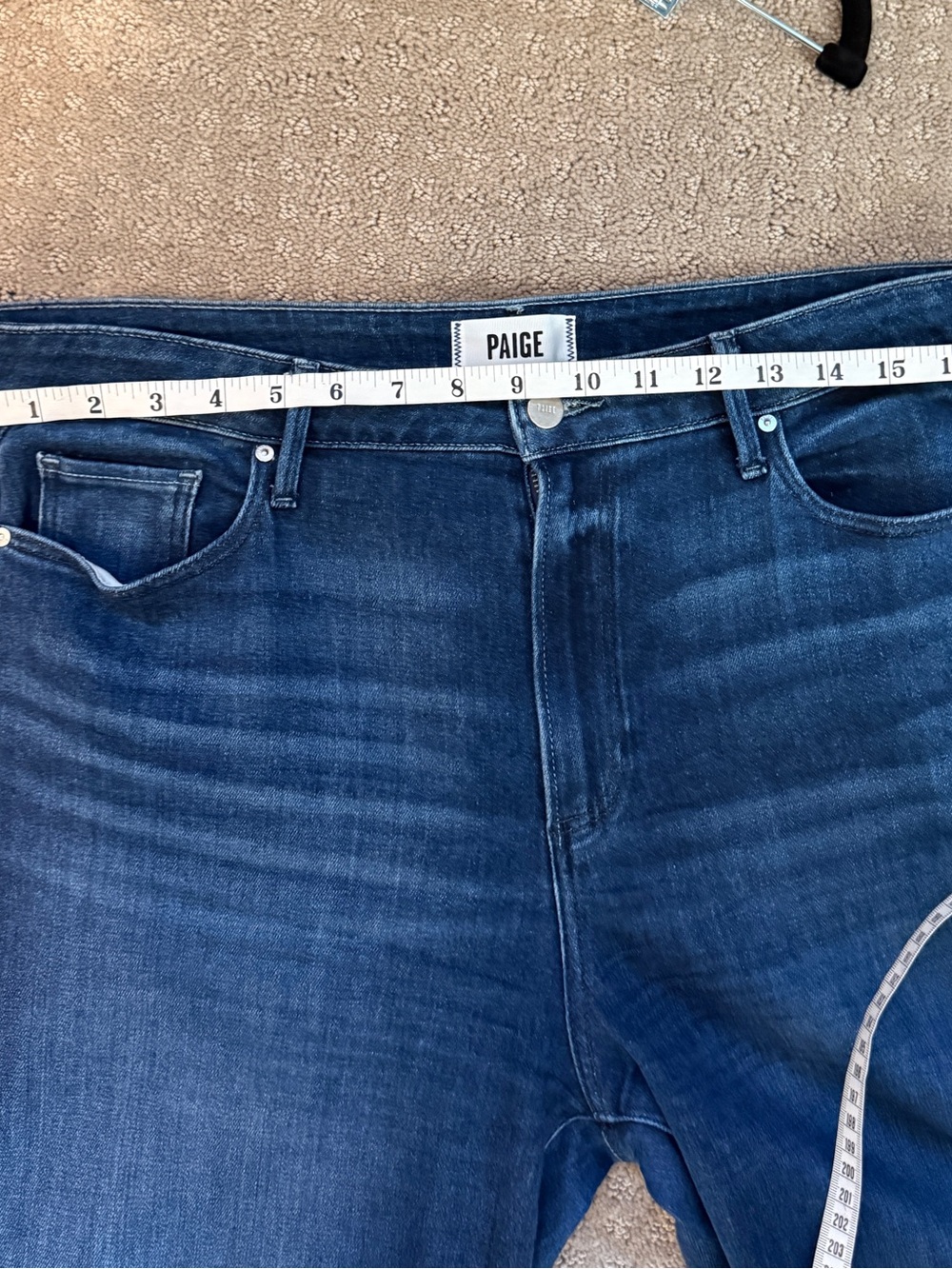 Paige Leenah High Waist Wide Leg Trouser style Jeans, Praline Blue, Size 33 - Picture 7 of 14